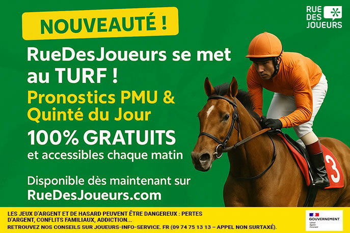 RueDesJoueurs lance sa section Turf : pronostics PMU et Quinté du jour 100% gratuits