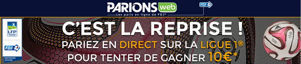ParionsWeb vous offre 10€ pour la reprise de L1