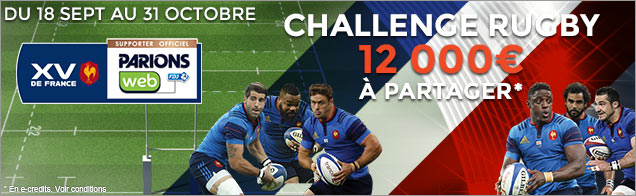 Challenge Rugby chez ParionsWeb : 12.000 € à gagner 