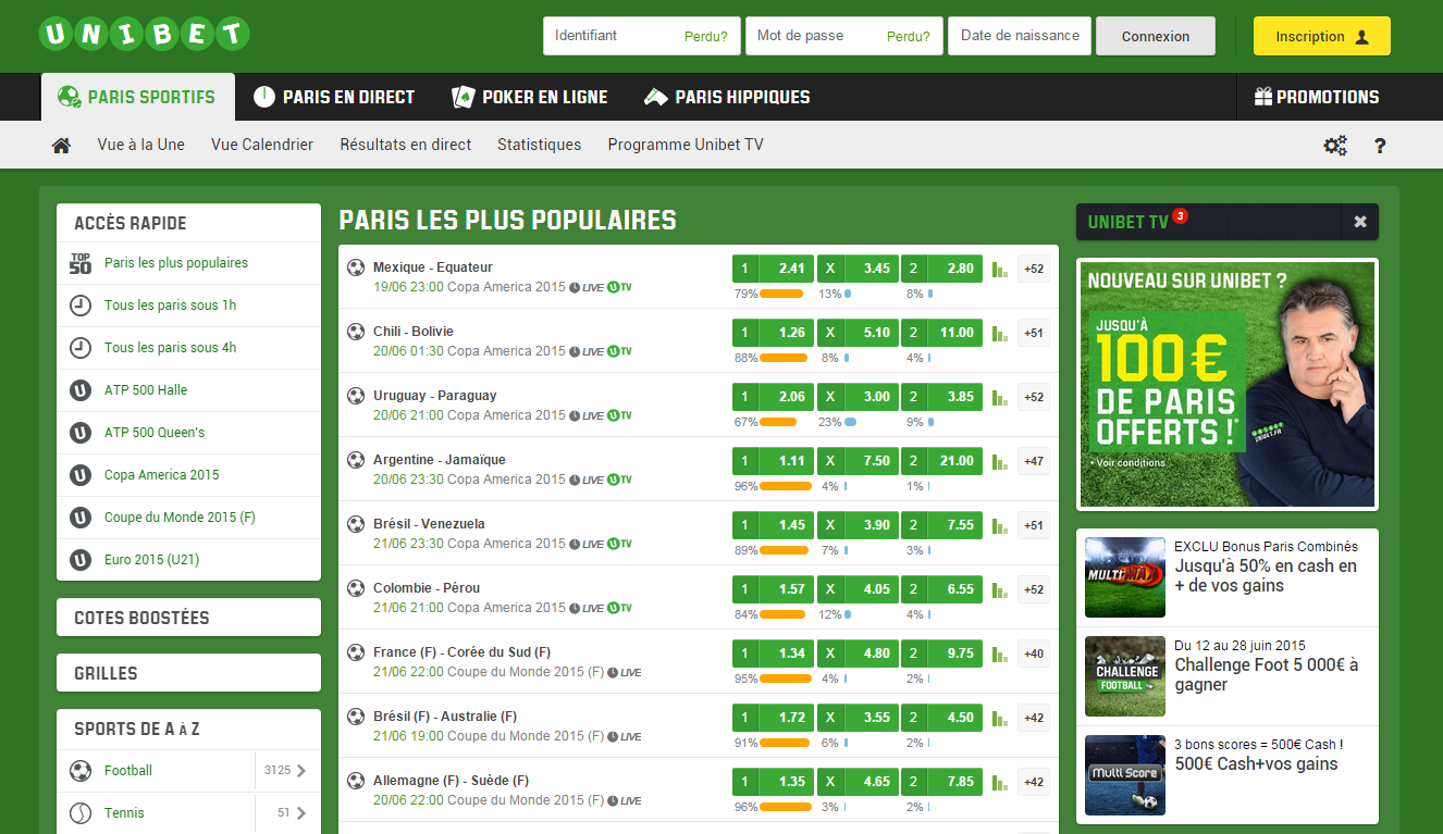 unibet paris populaires