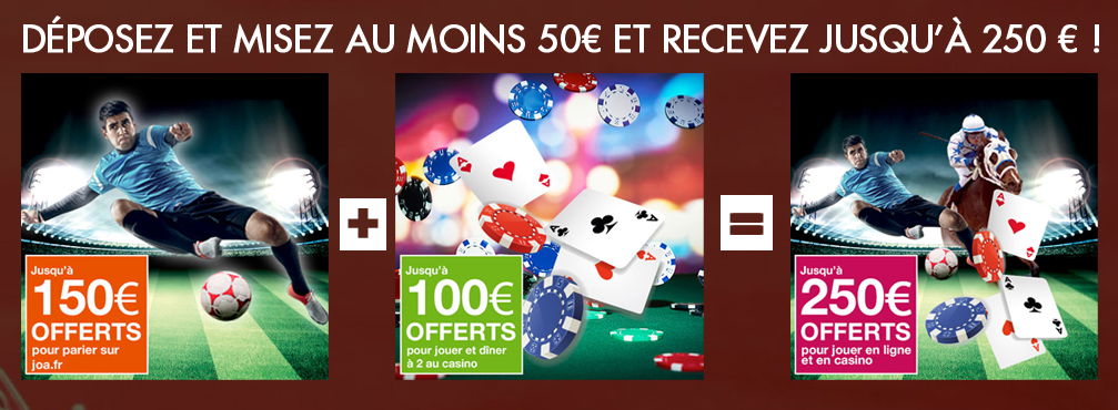 bonus joa 250 euros offerts