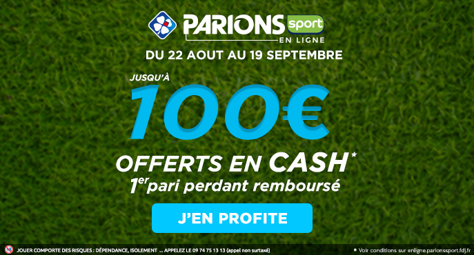parionssport en ligne 100 euros offerts en cash