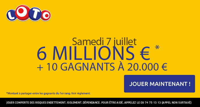 fdj loto samedi 7 juilet 6 millions euros