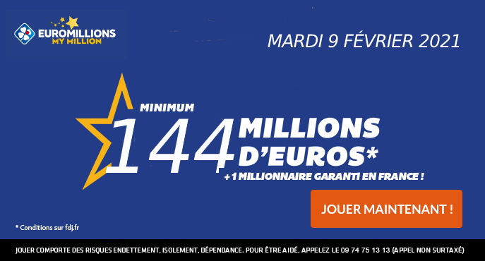 Tirage EuroMillions Vendredi 22 Janvier 2021 : 79 Millions d'€ en jeu ce vendredi soir