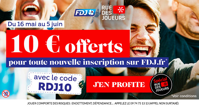 bonus fdj 10 euros code bonus RDJ10
