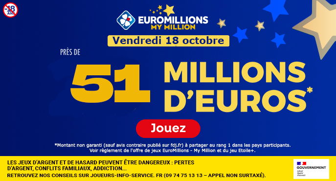 euromillions vendredi 18 octobre 2024