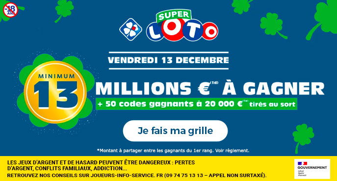 Tirage LOTO samedi 26 octobre 2024