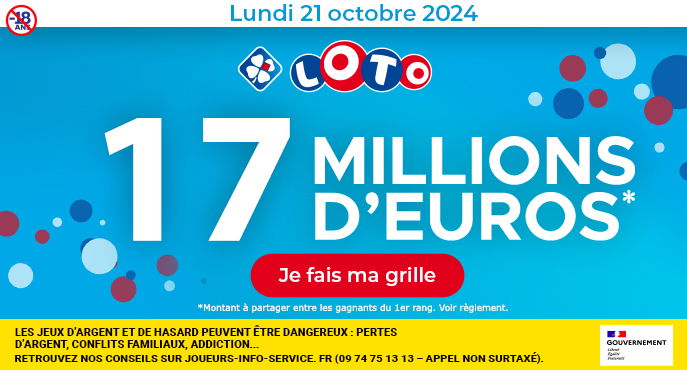 Tirage LOTO lundi 21 octobre 2024