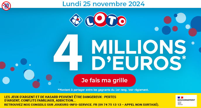 Tirage LOTO samedi 16 novembre 2024