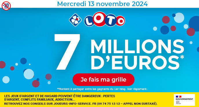 Tirage LOTO mercredi 13 novembre 2024