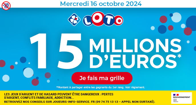 Tirage LOTO mercredi 16 octobre 2024