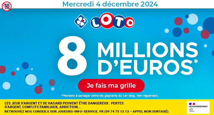 Tirage LOTO mercredi 20 novembre 2024