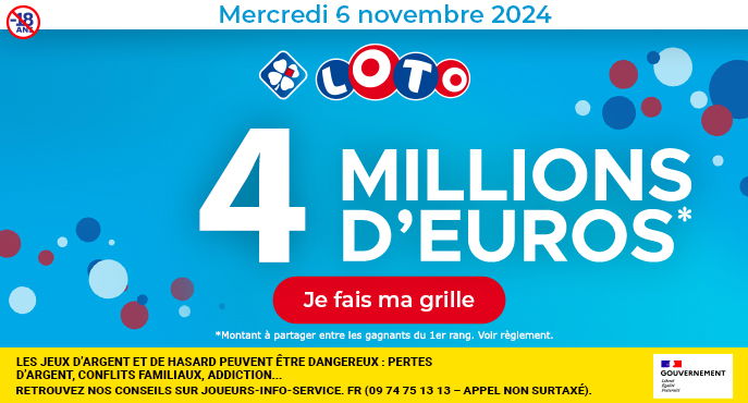 Tirage LOTO samedi 26 octobre 2024