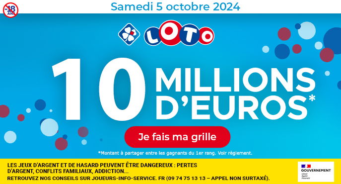 Tirage LOTO samedi 5 octobre 2024