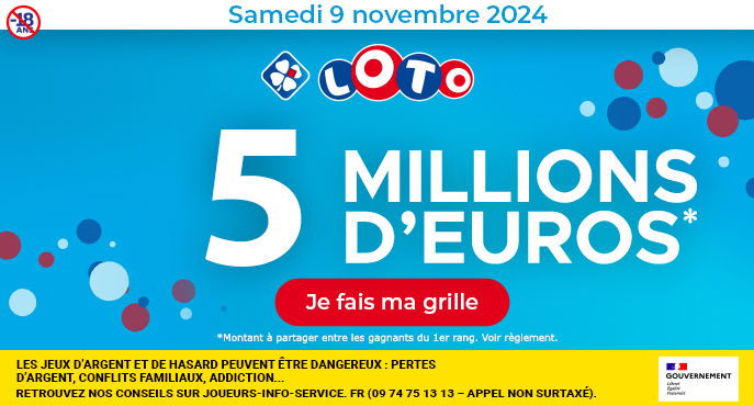 Tirage LOTO samedi 9 novembre 2024