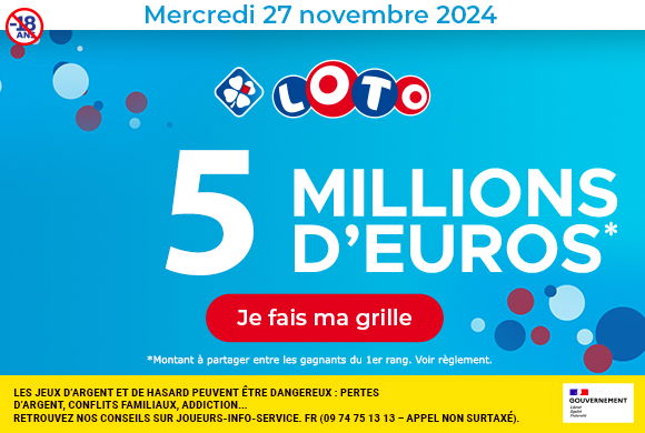 Tirage LOTO mercredi 20 novembre 2024