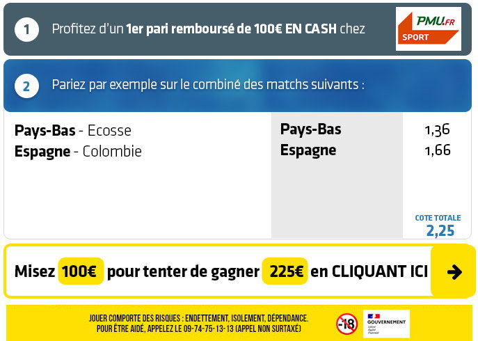 Jamais 2 sans 3 ? Près de 230€ à gagner sur les matchs internationaux ce vendredi soir (100€ de Bonus en CASH offerts chez PMU !!!)