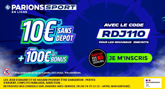 bonus parionssport en ligne novembre 2024 avec 10 euros offerts en cash