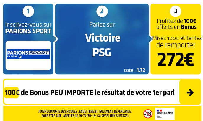 parionssport en ligne 100 euros offerts