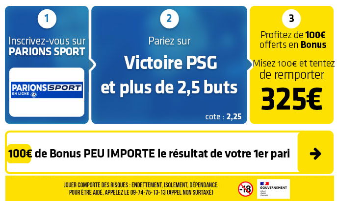 parionssport en ligne 100 euros offerts