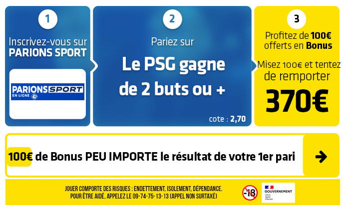 parionssport en ligne 100 euros offerts