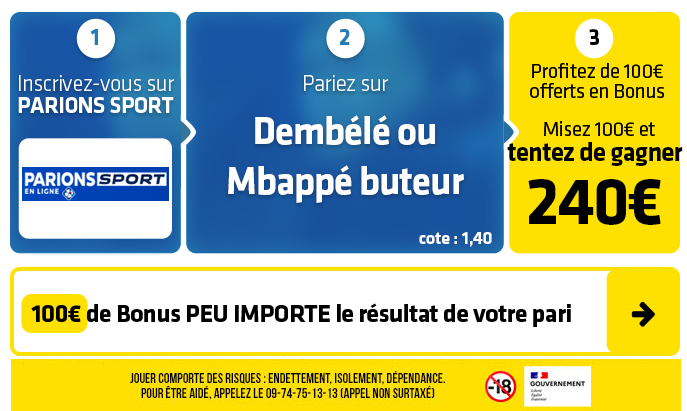 parionssport en ligne 100 euros offerts