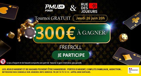 Exclu RDJ freeroll 300e à gagner avec ParionsSport Poker