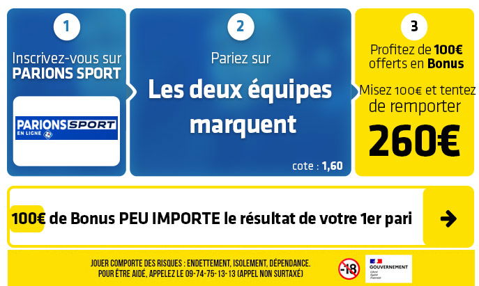 parionssport en ligne 100 euros offerts