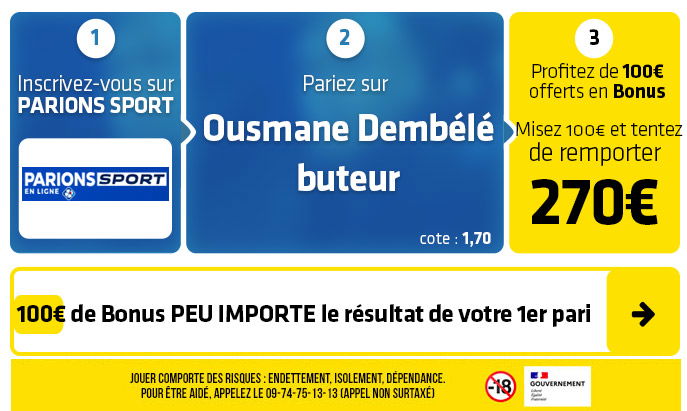 parionssport en ligne 100 euros offerts
