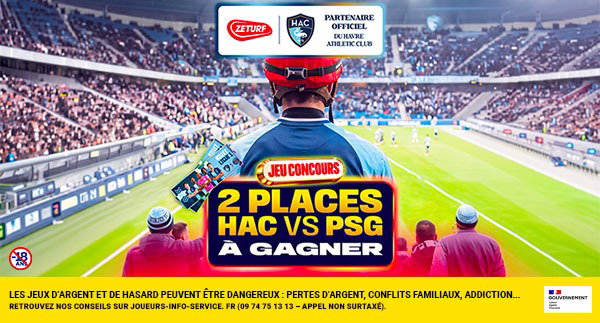 Concours ZEturf et Rue des Joueurs pour gagner deux places pour Le Havre PSG