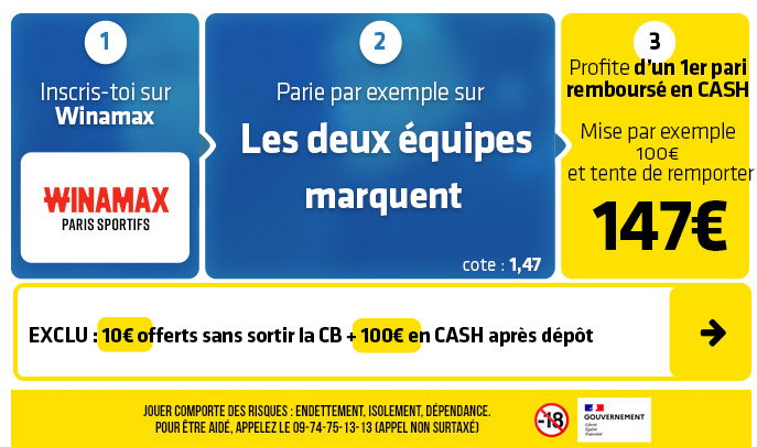 Brest - Nice : 10€ sans déposer d'argent + 100€ CASH pour parier sur l'affiche du jour !
