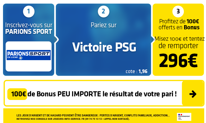 parionssport en ligne 100 euros offerts