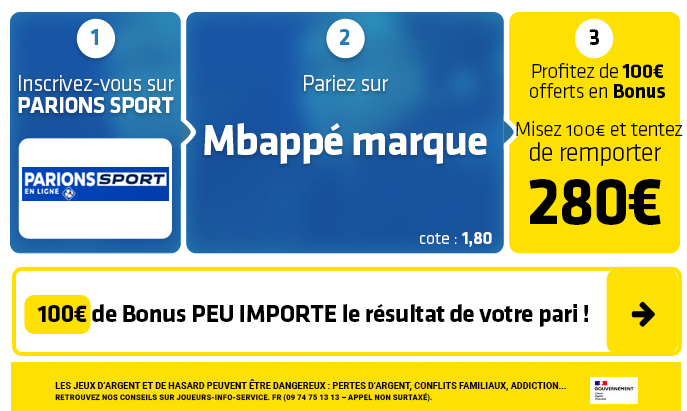 parionssport en ligne 100 euros offerts