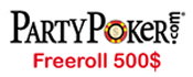Tournoi Gratuit Freeroll de 500$ sur Party Poker