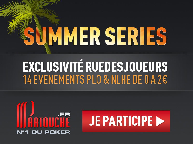 Summer RDJ Series : 600€ à gagner avec Partouche Poker