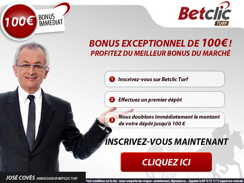 BetClic Turf: 100€ de Bonus jusqu'au 15 août!