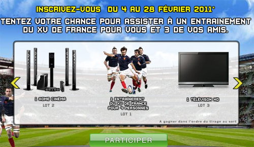 ParionsWeb Rugby - Assistez à un entraînement du XV de France et Gagnez des cadeaux high-tech