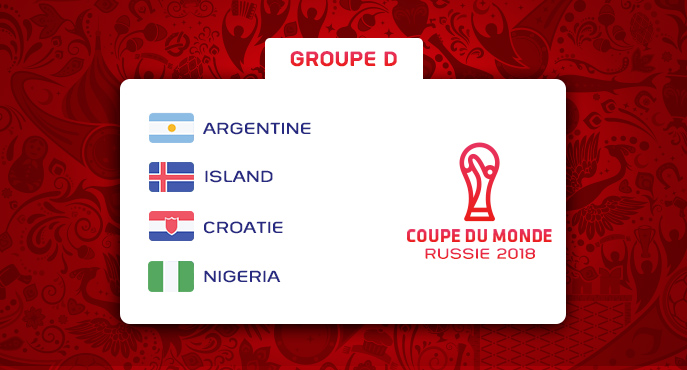 Les équipes du Groupe D de la Coupe Du Monde 2018
