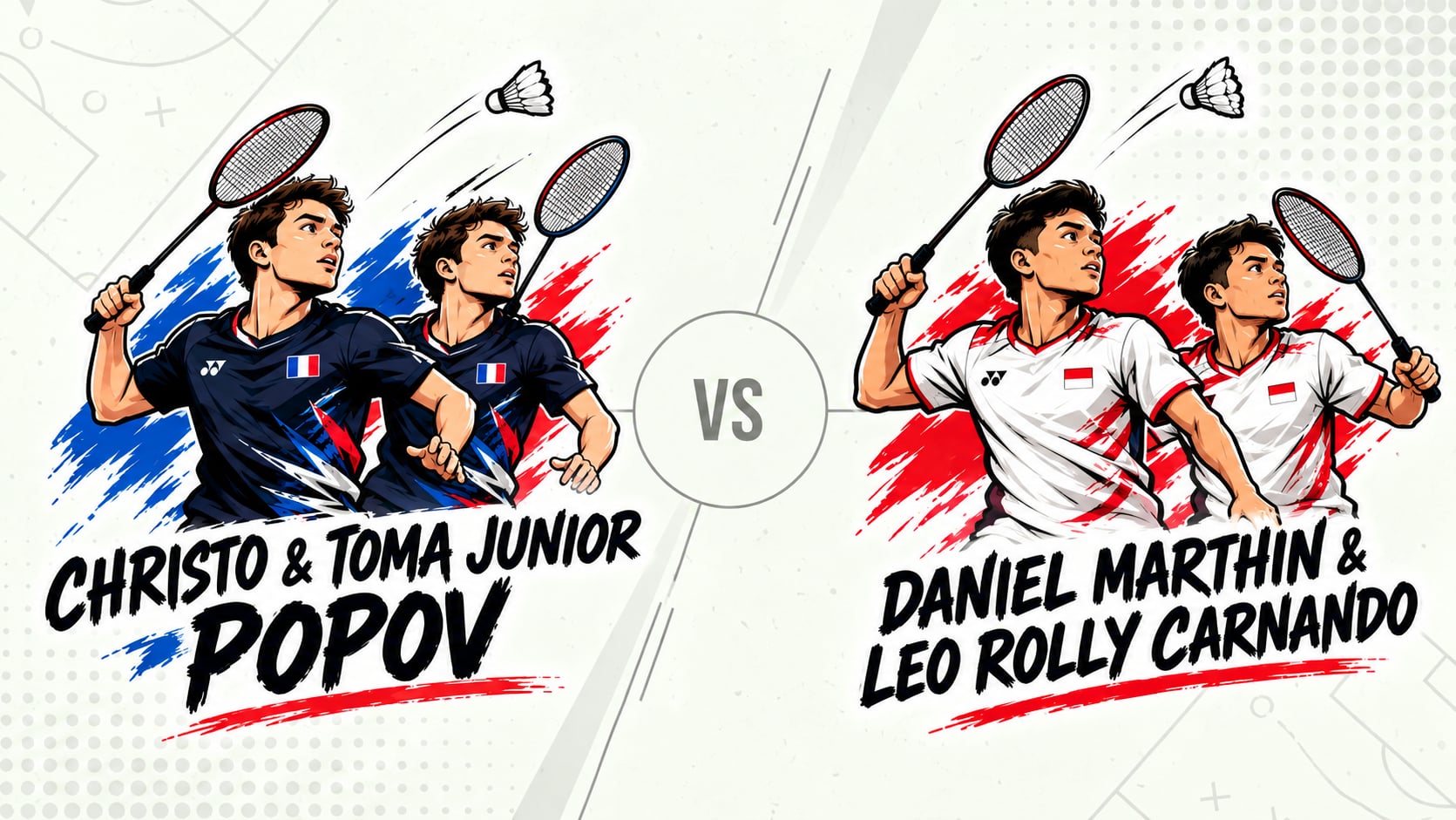 Pronostic Popov/Popov Carnando/Marthin - Open de France de Badminton - Huitième de finale - 22/10/2026